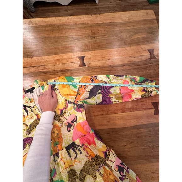 J Crew Animal Print Mini Dress XS Cotton Tiered Boho - Picture 13 of 13